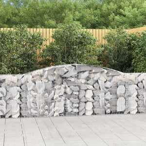 NNEVL Arched Gabion Baskets 6 pcs 400x30x100/120 cm Galvanised Iron