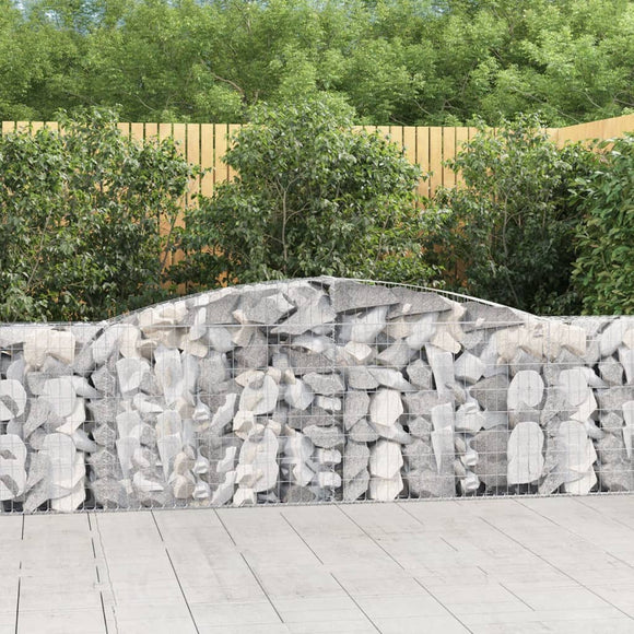 NNEVL Arched Gabion Baskets 6 pcs 400x30x100/120 cm Galvanised Iron