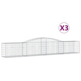 NNEVL Arched Gabion Baskets 3 pcs 400x50x60/80 cm Galvanised Iron