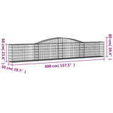 NNEVL Arched Gabion Baskets 3 pcs 400x50x60/80 cm Galvanised Iron