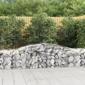NNEVL Arched Gabion Baskets 3 pcs 400x50x60/80 cm Galvanised Iron