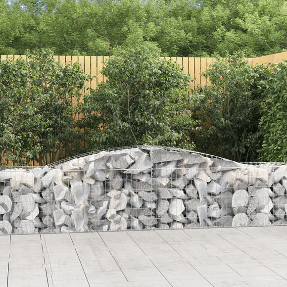 NNEVL Arched Gabion Baskets 3 pcs 400x50x60/80 cm Galvanised Iron