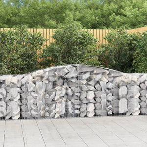 NNEVL Arched Gabion Baskets 3 pcs 400x50x80/100 cm Galvanised Iron
