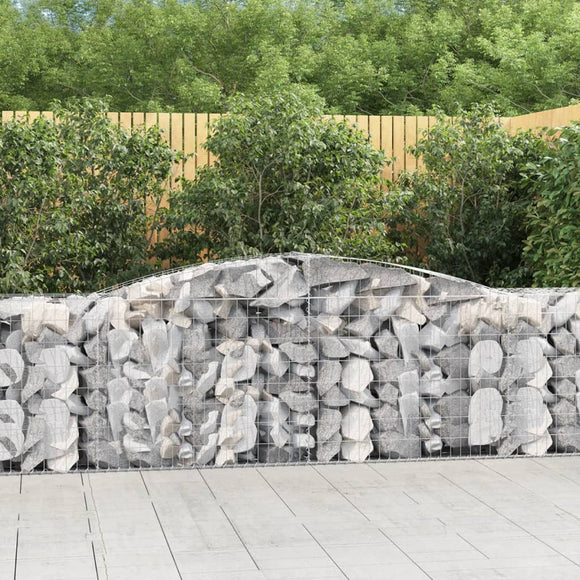 NNEVL Arched Gabion Baskets 3 pcs 400x50x80/100 cm Galvanised Iron