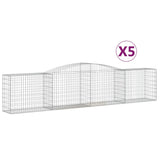 NNEVL Arched Gabion Baskets 5 pcs 400x50x80/100 cm Galvanised Iron