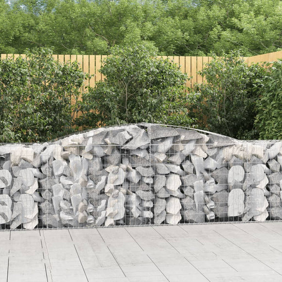 NNEVL Arched Gabion Baskets 8 pcs 400x50x80/100 cm Galvanised Iron