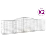 NNEVL Arched Gabion Baskets 2 pcs 400x50x100/120 cm Galvanised Iron