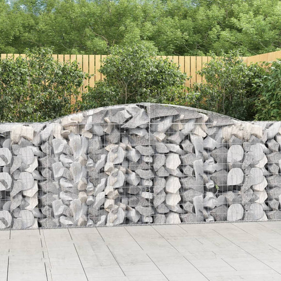 NNEVL Arched Gabion Baskets 2 pcs 400x50x100/120 cm Galvanised Iron