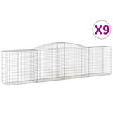 NNEVL Arched Gabion Baskets 9 pcs 400x50x100/120 cm Galvanised Iron
