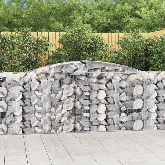 NNEVL Arched Gabion Baskets 9 pcs 400x50x100/120 cm Galvanised Iron