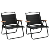 NNEVL Camping Chairs 2 pcs Black 54x43x59 cm Oxford Fabric