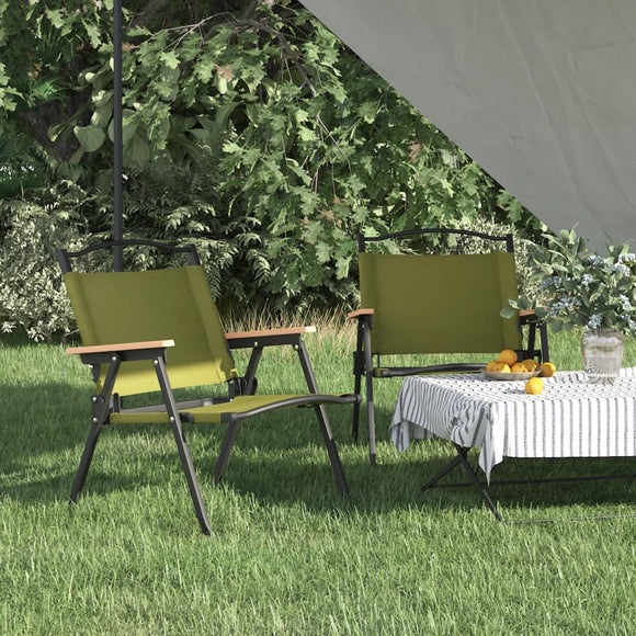 NNEVL Camping Chairs 2 pcs Green 54x43x59 cm Oxford Fabric
