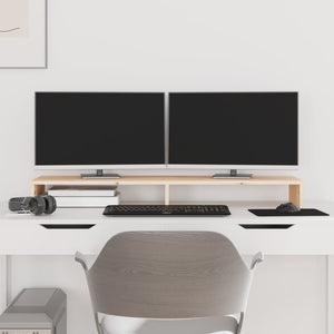 NNEVL Monitor Stand 100x27x10 cm Solid Wood Pine