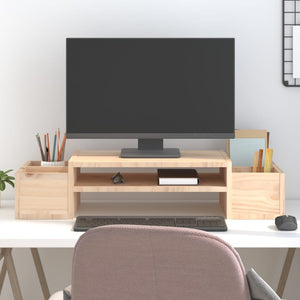 NNEVL Monitor Stand 70x27.5x15 cm Solid Wood Pine
