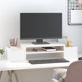 NNEVL Monitor Stand White 70x27.5x15 cm Solid Wood Pine