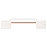 NNEVL Monitor Stand White 70x27.5x15 cm Solid Wood Pine