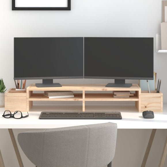 NNEVL Monitor Stand 100x27.5x15 cm Solid Wood Pine