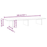NNEVL Monitor Stand White 100x27x15 cm Solid Wood Pine