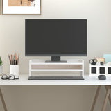 NNEVL Monitor Stand White 50x24x16 cm Solid Wood Pine