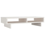 NNEVL Monitor Stand White 60x27x14 cm Solid Wood Pine