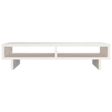 NNEVL Monitor Stand White 60x27x14 cm Solid Wood Pine