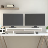 NNEVL Monitor Stand White 100x27x14 cm Solid Wood Pine