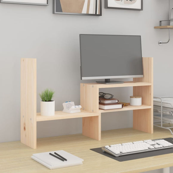 NNEVL Monitor Stand (39-72)x17x43 cm Solid Wood Pine