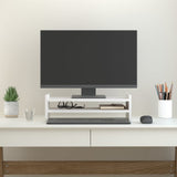 NNEVL Monitor Stand White 50x27x15 cm Solid Wood Pine