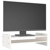 NNEVL Monitor Stand White 50x27x15 cm Solid Wood Pine