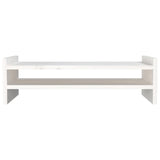 NNEVL Monitor Stand White 50x27x15 cm Solid Wood Pine