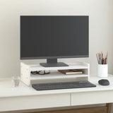 NNEVL Monitor Stand White 50x27x15 cm Solid Wood Pine