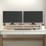 NNEVL Monitor Stand 100x27x15 cm Solid Wood Pine