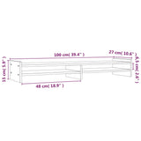 NNEVL Monitor Stand 100x27x15 cm Solid Wood Pine