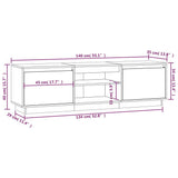 NNEVL TV Cabinet 140x35x40 cm Solid Wood Pine