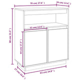 NNEVL Sideboard 70x34x80 cm Solid Wood Pine