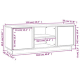 NNEVL TV Cabinet 110x35x40.5 cm Solid Wood Pine