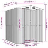 NNEVL Garden Shed Green 192x191x223 cm Galvanised Steel