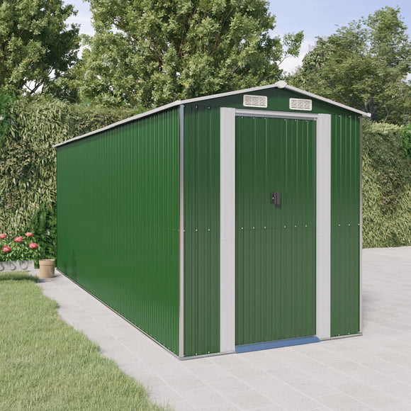 NNEVL Garden Shed Green 192x523x223 cm Galvanised Steel