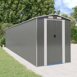 NNEVL Garden Shed Light Grey 192x855x223 cm Galvanised Steel