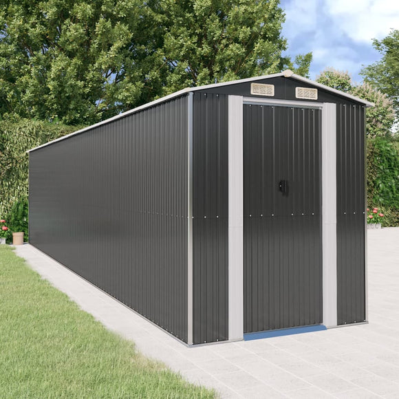 NNEVL Garden Shed Anthracite 192x855x223 cm Galvanised Steel