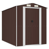 NNEVL Garden Shed Dark Brown 192x274x223 cm Galvanised Steel