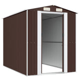 NNEVL Garden Shed Dark Brown 192x274x223 cm Galvanised Steel
