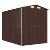NNEVL Garden Shed Dark Brown 192x274x223 cm Galvanised Steel