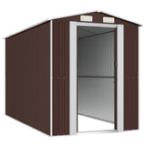 NNEVL Garden Shed Dark Brown 192x357x223 cm Galvanised Steel