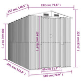 NNEVL Garden Shed Dark Brown 192x357x223 cm Galvanised Steel
