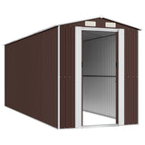 NNEVL Garden Shed Dark Brown 192x523x223 cm Galvanised Steel