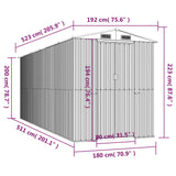 NNEVL Garden Shed Dark Brown 192x523x223 cm Galvanised Steel