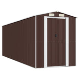 NNEVL Garden Shed Dark Brown 192x606x223 cm Galvanised Steel