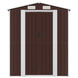 NNEVL Garden Shed Dark Brown 192x606x223 cm Galvanised Steel