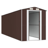NNEVL Garden Shed Dark Brown 192x606x223 cm Galvanised Steel